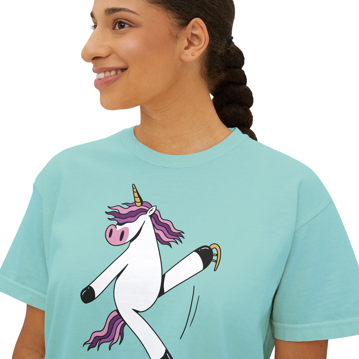 Skating Unicorn Women's Boxy Tee