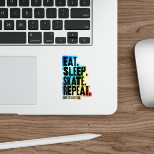 Eat Sleep Skate Repeat Holographic Stickers - Adults Skate Too LLC