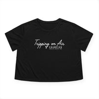 Tripping on Air Women's Flowy Cropped Tee - Stylish & Casual Black Top