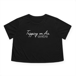 Tripping on Air Women's Flowy Cropped Tee - Stylish & Casual Black Top