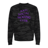 Anti Social Skating Club Camo Sweatshirt - Adults Skate Too LLC