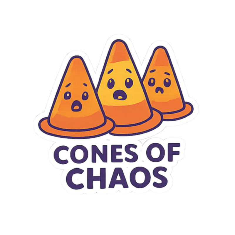 Cones of Chaos – Vinyl Sticker - Adults Skate Too LLC
