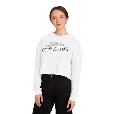 Introverted But Willing To Discuss Skating Cropped Hoodie - Adults Skate Too LLC