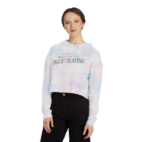Introverted But Willing to Discuss Figure Skating Cropped Hoodie - Adults Skate Too LLC