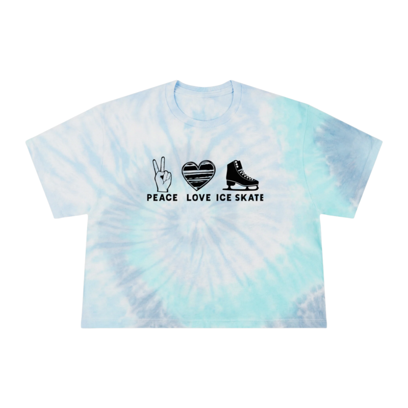 Peace Love Skate Women's Tie-Dye Crop Tee - Adults Skate Too LLC