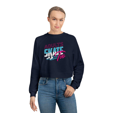 Retro Women's Cropped Fleece Pullover - Adults Skate Too LLC