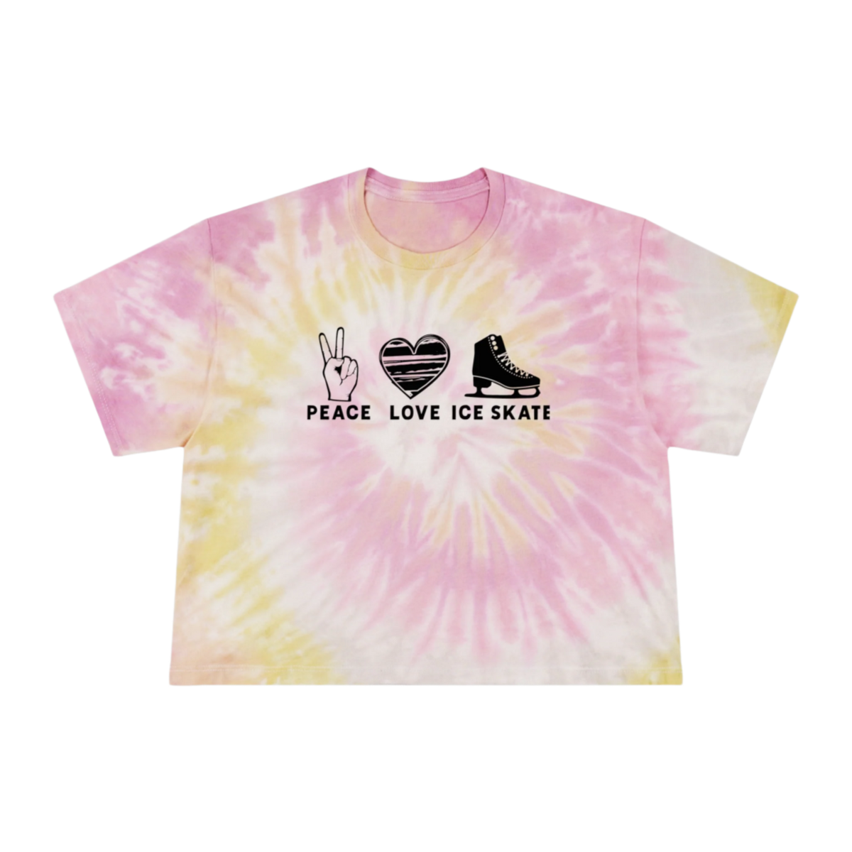 Peace Love Skate Women's Tie-Dye Crop Tee - Adults Skate Too LLC