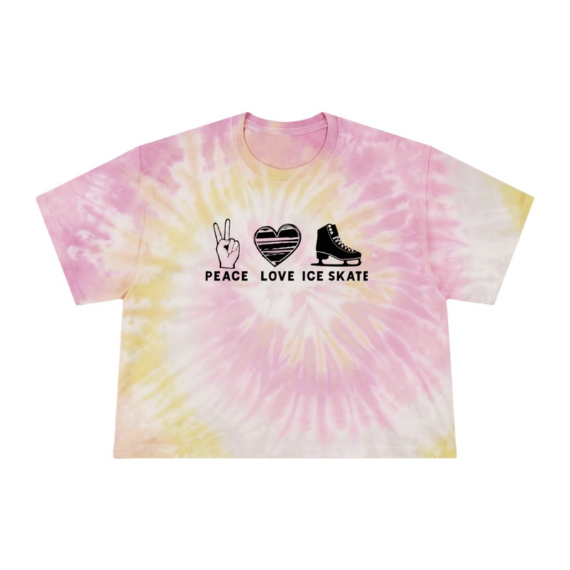 Peace Love Skate Women's Tie-Dye Crop Tee - Adults Skate Too LLC