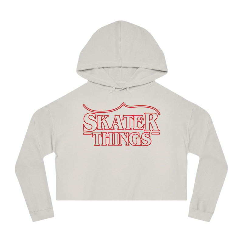 Skater Things Cropped Hooded Sweatshirt - Adults Skate Too LLC