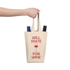 Will Skate for Wine – Double Bottle Tote