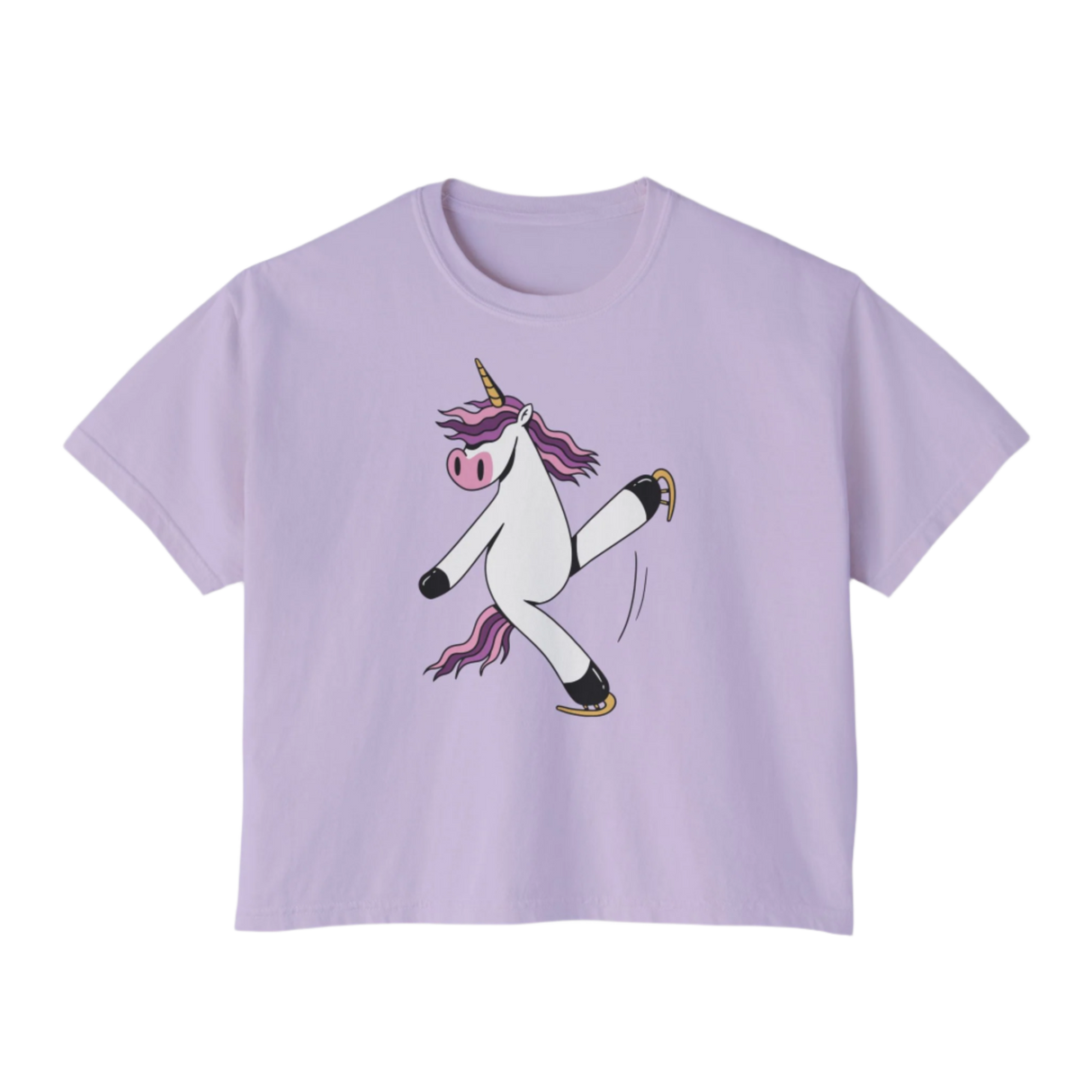 Skating Unicorn Women's Boxy Tee