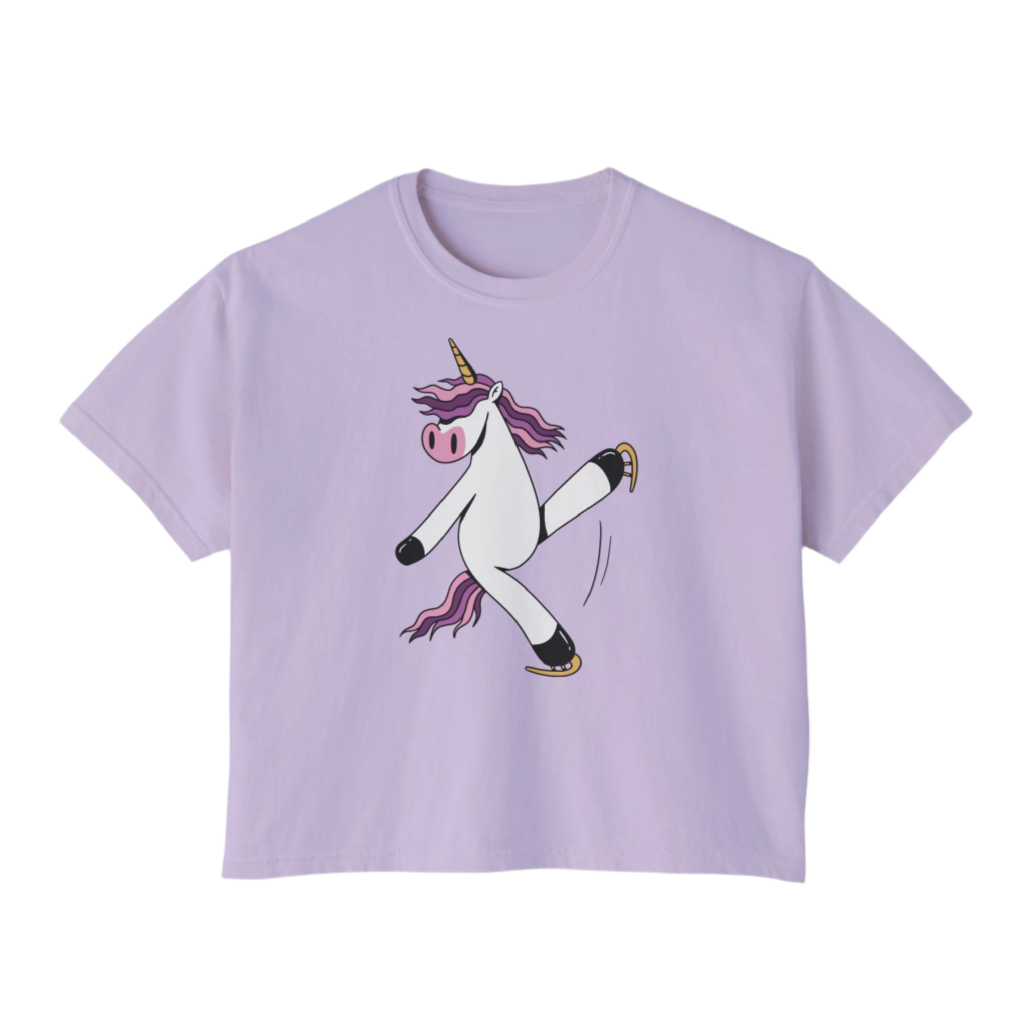 Skating Unicorn Women's Boxy Tee