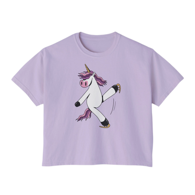 Skating Unicorn Women's Boxy Tee