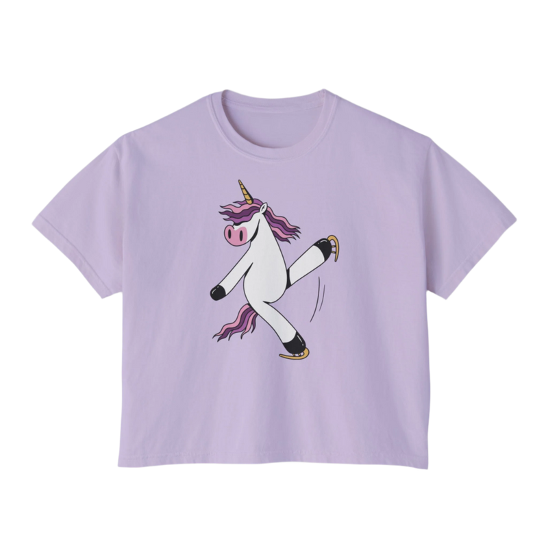 Skating Unicorn Women's Boxy Tee