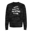 Anti Social Skating Club Camo Sweatshirt - Adults Skate Too LLC