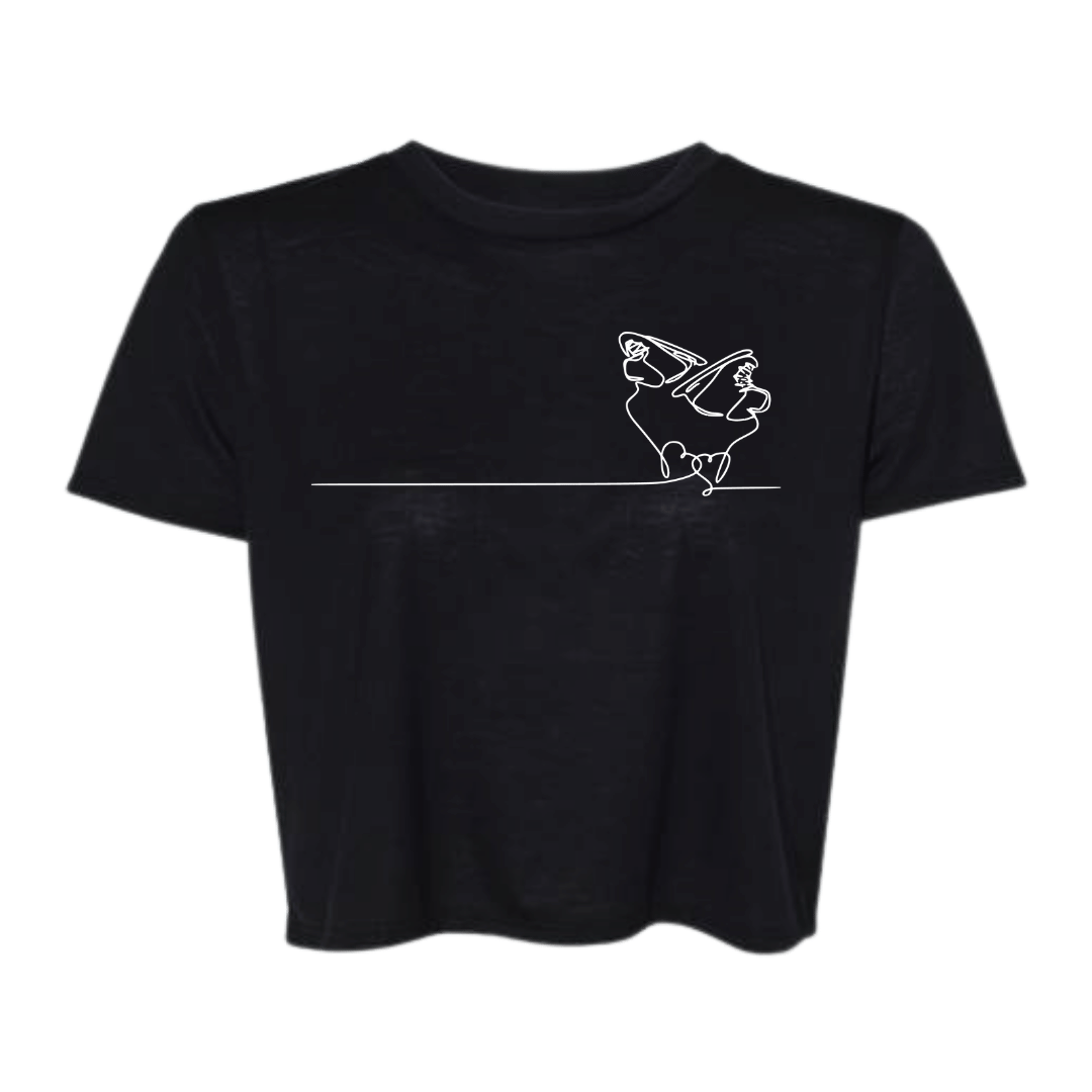 Ice Skate Heartstrings Flowy Crop