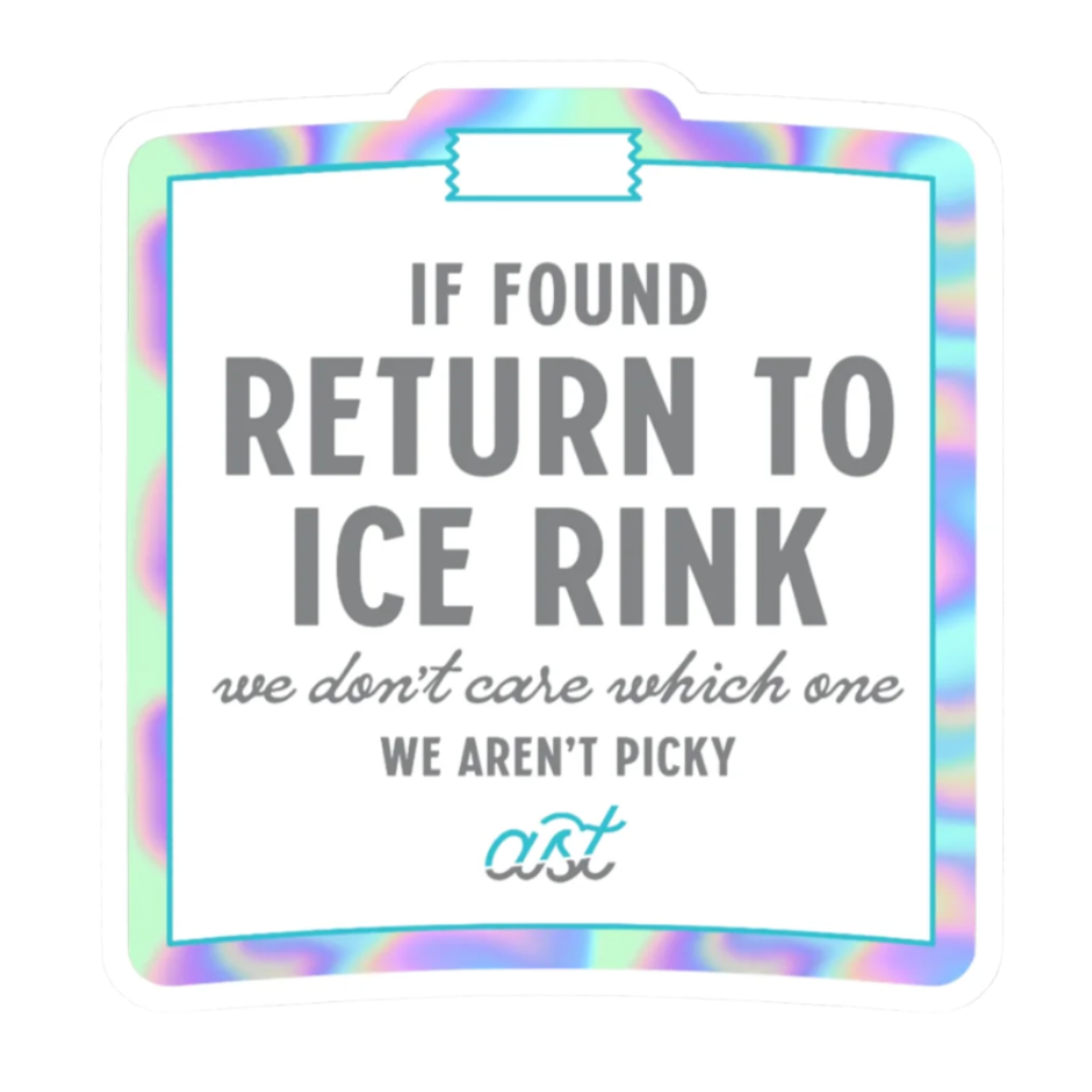 If Found Return To Rink Vinyl Stickers - Adults Skate Too LLC
