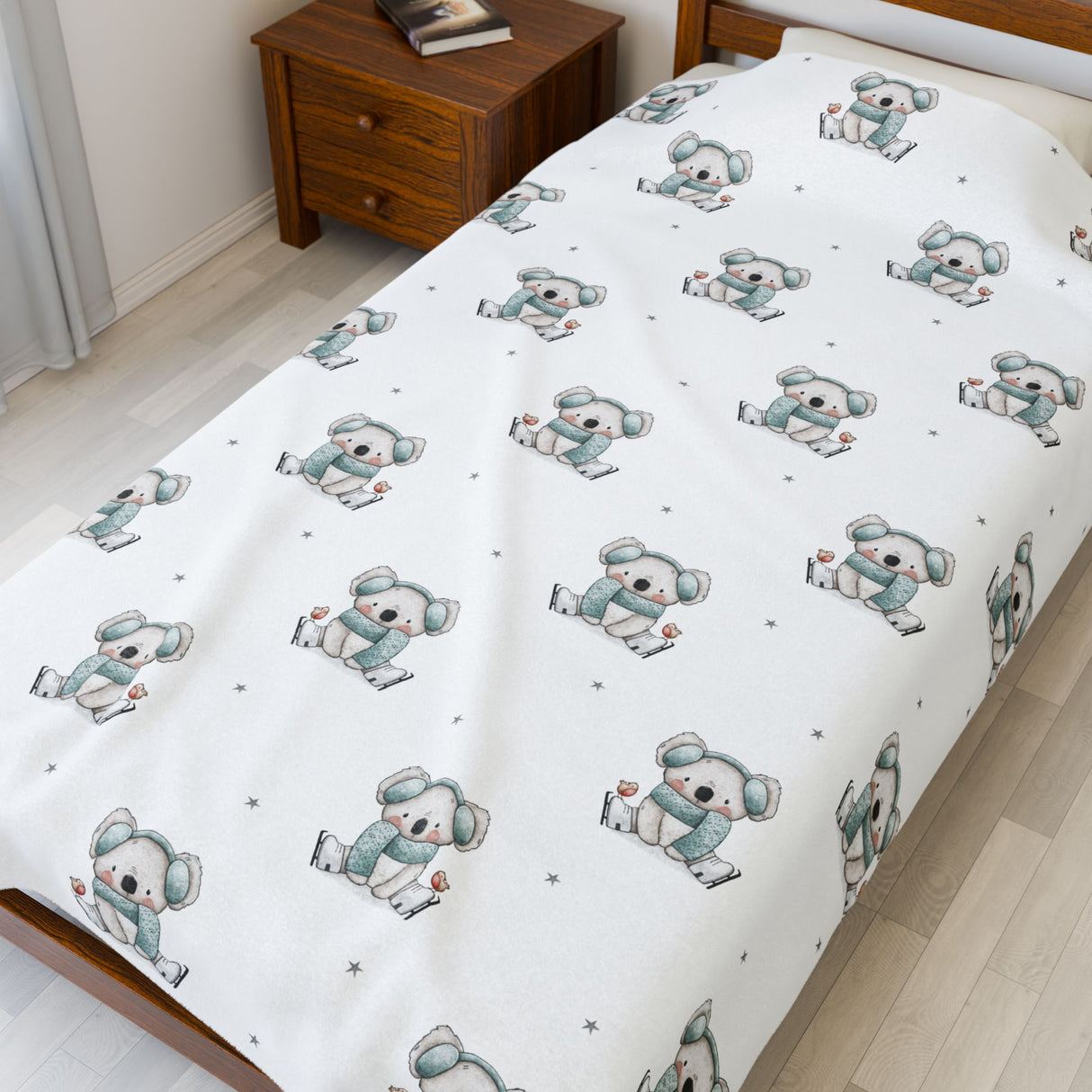 Cozy Koala Velveteen Plush Blanket - Adults Skate Too LLC