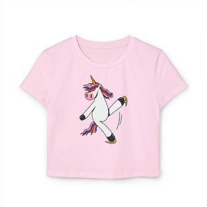 Unicorn Women's Baby Tee - Adults Skate Too LLC