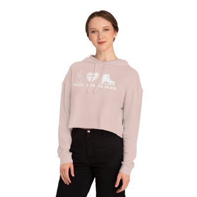 Peace Love Skate Cropped Hooded Sweatshirt - Adults Skate Too LLC