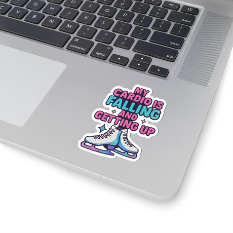 My Cardio Is Falling and Getting Up – Vinyl Sticker - Adults Skate Too LLC