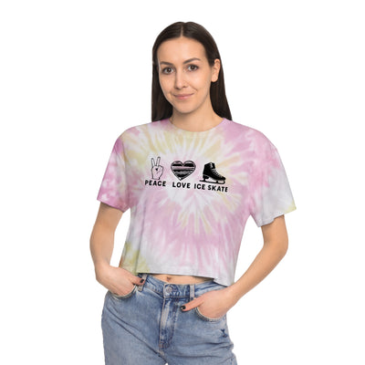 Peace Love Skate Women's Tie-Dye Crop Tee - Adults Skate Too LLC