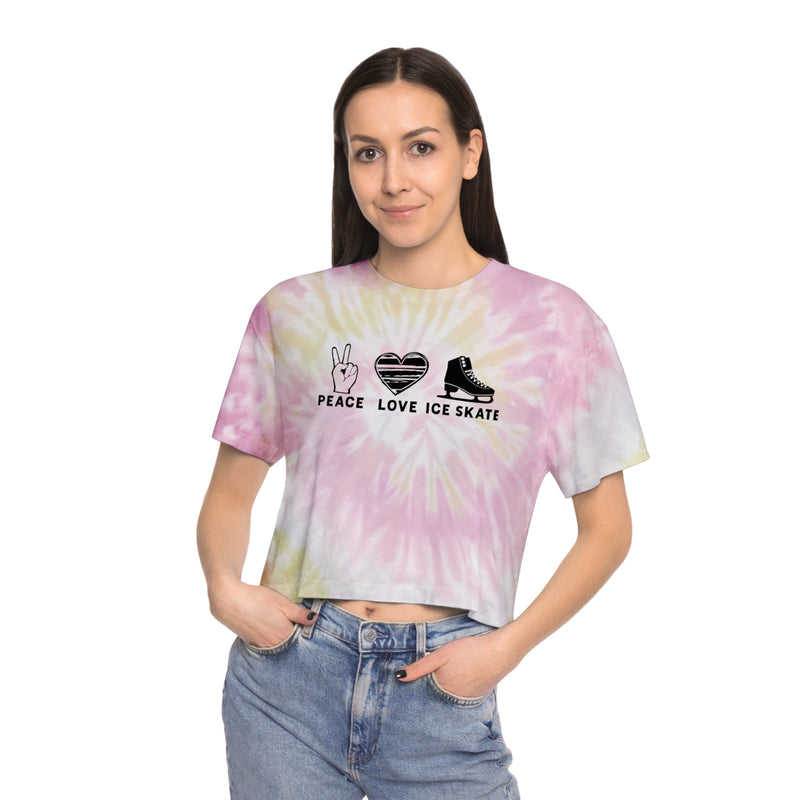 Peace Love Skate Women's Tie-Dye Crop Tee - Adults Skate Too LLC