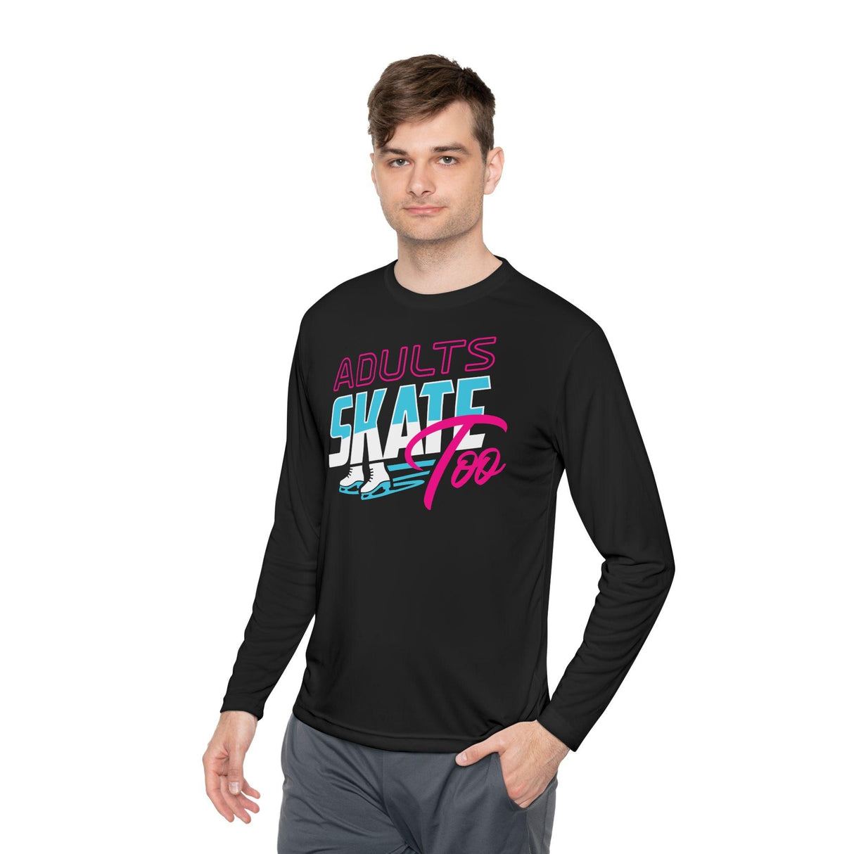 Retro Unisex Lightweight Long Sleeve T-Shirt - Adults Skate Too LLC