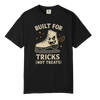 Black t-shirt with a graphic of a skate boot and text on a white background