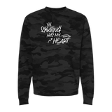 Skating Has My Heart Camo Sweatshirt - Adults Skate Too LLC