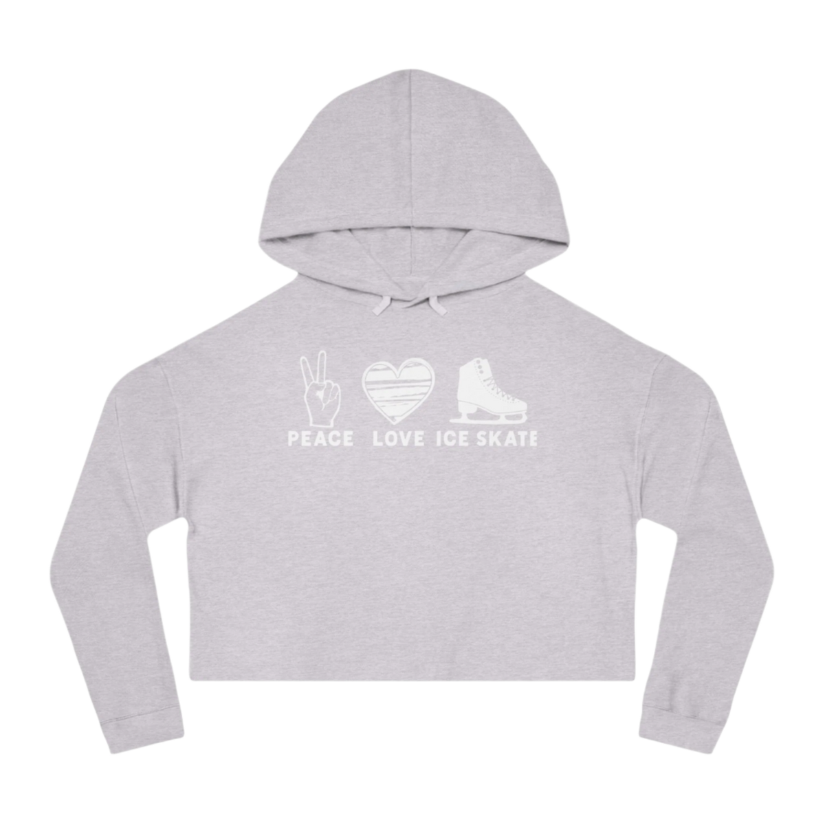Peace Love Skate Cropped Hooded Sweatshirt - Adults Skate Too LLC