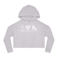Peace Love Skate Cropped Hooded Sweatshirt - Adults Skate Too LLC