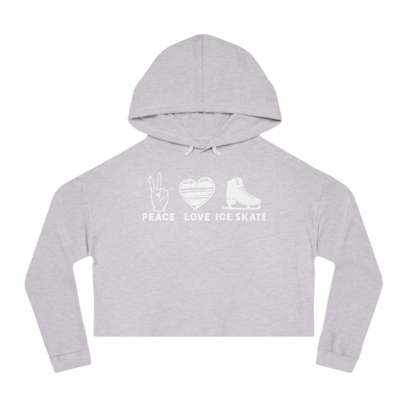 Peace Love Skate Cropped Hooded Sweatshirt - Adults Skate Too LLC