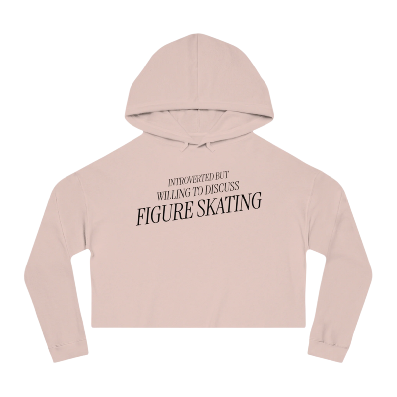 Introverted But Willing To Discuss Skating Cropped Hoodie - Adults Skate Too LLC