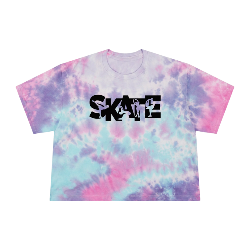 SKATE Women's Tie-Dye Crop Tee - Adults Skate Too LLC