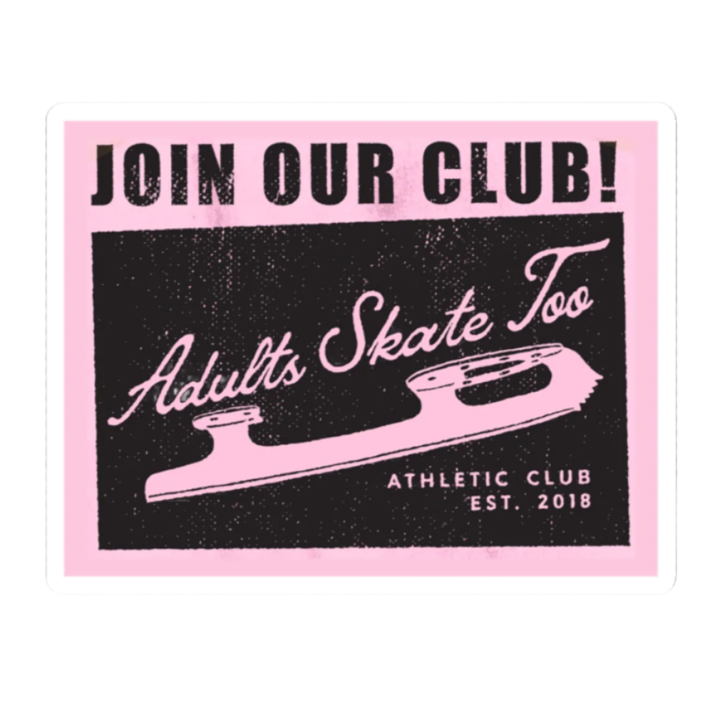 Athletic Club Vinyl Stickers - Adults Skate Too LLC