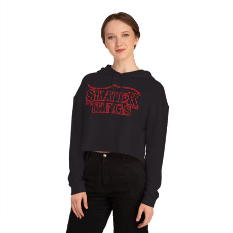Skater Things Cropped Hooded Sweatshirt - Adults Skate Too LLC