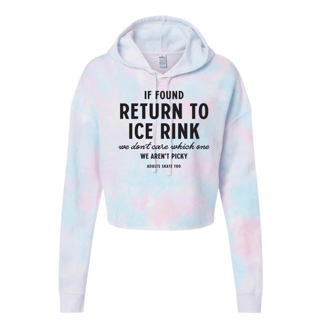 If Found Cotton Candy Hooded Crop - Adults Skate Too LLC