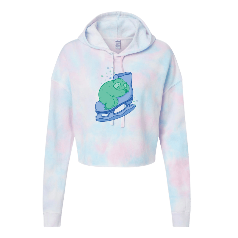 Skating Sloth Cotton Candy Hooded Crop