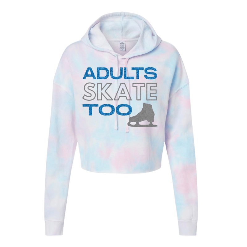 Adults Skate Too Glitter Cotton Candy Hooded Crop