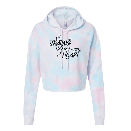 Skating Has My Heart Cotton Candy Hooded Crop - Adults Skate Too LLC