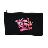World's Okayest Skater Zip Pouch - Space Glow in the Dark - Adults Skate Too LLC