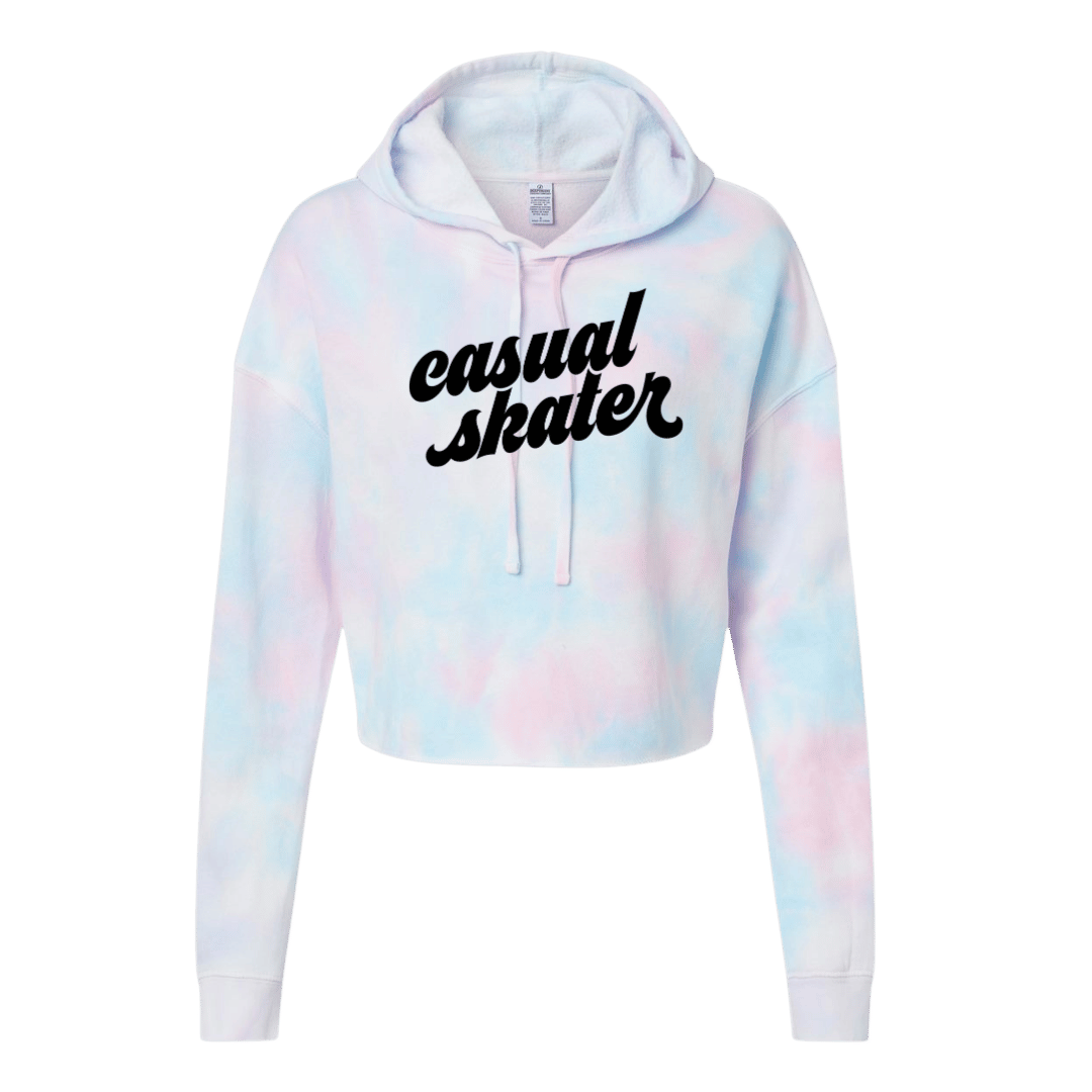 Casual Skater Cotton Candy Hooded Crop
