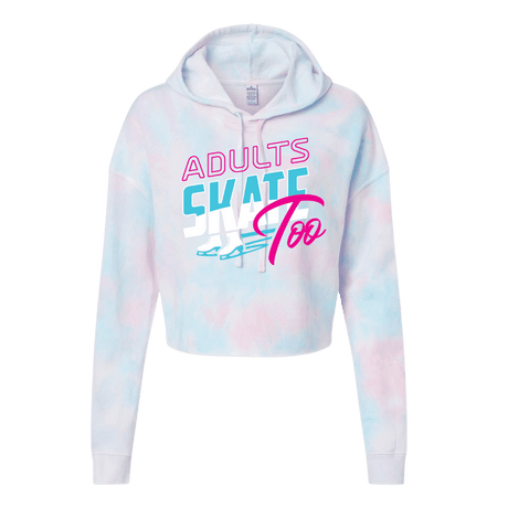 Retro Cotton Candy Hooded Crop - Adults Skate Too LLC