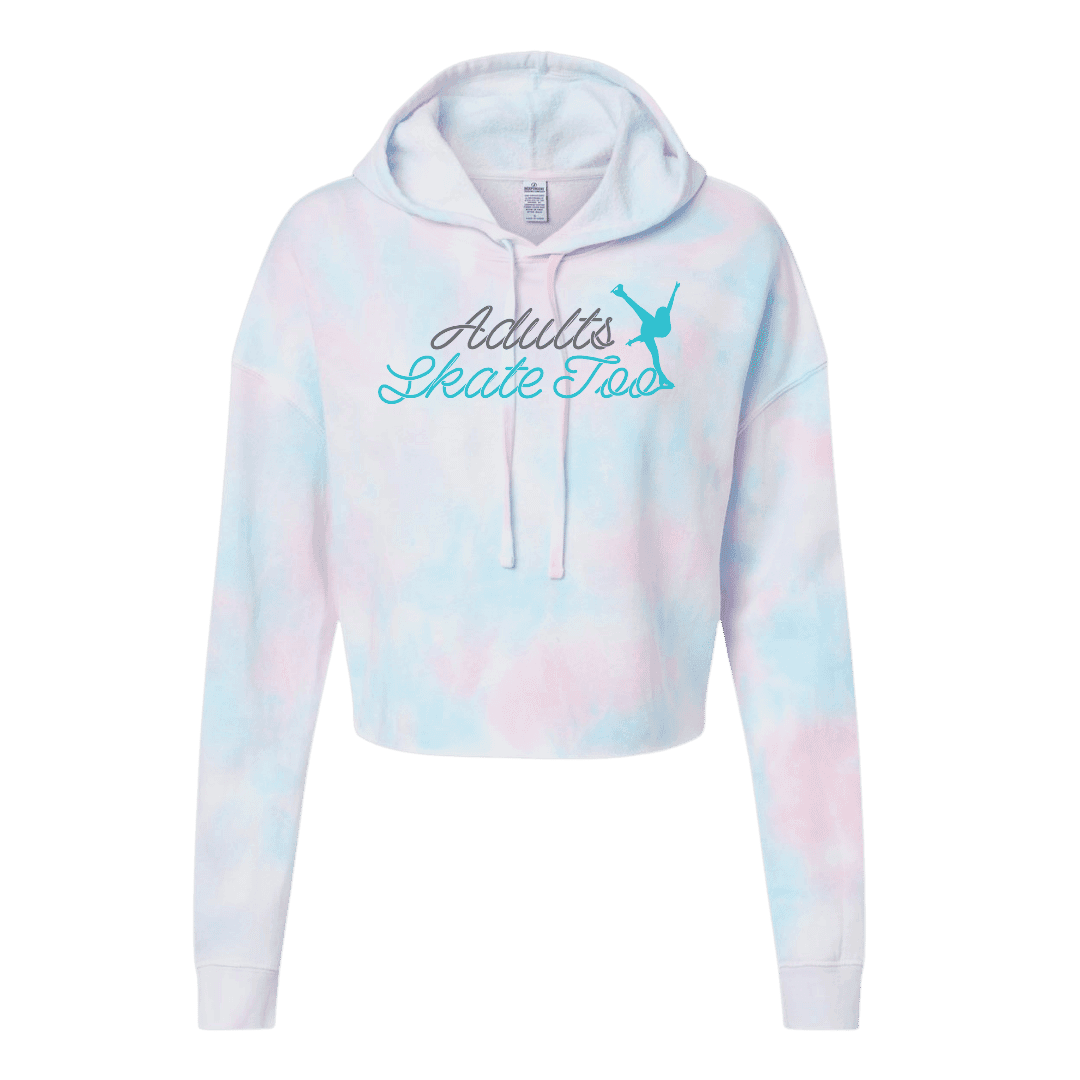 Cursive Cotton Candy Hooded Crop - Adults Skate Too LLC