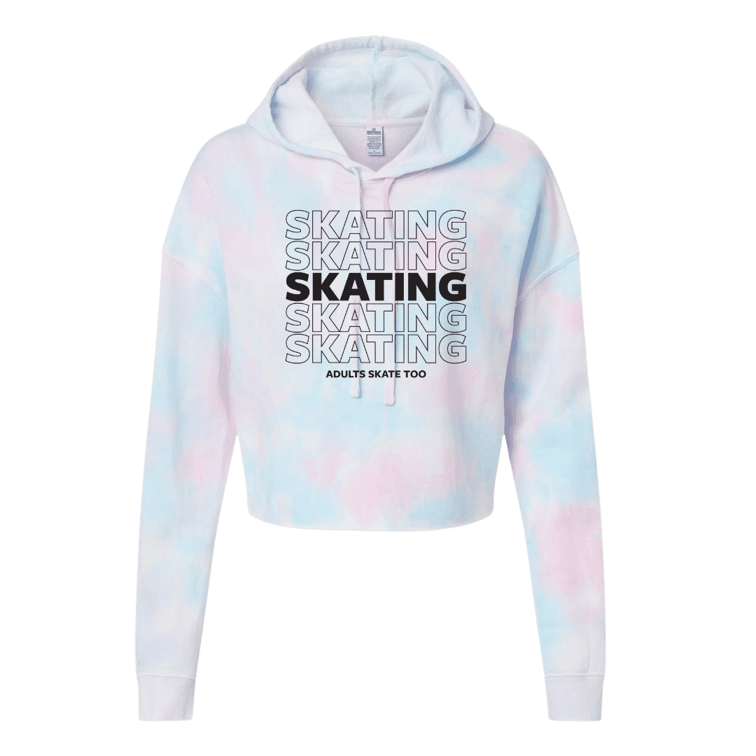 SKATING Cotton Candy Hooded Crop - Adults Skate Too LLC