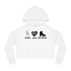Peace Love Skate Cropped Hooded Sweatshirt - Adults Skate Too LLC