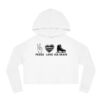Peace Love Skate Cropped Hooded Sweatshirt - Adults Skate Too LLC