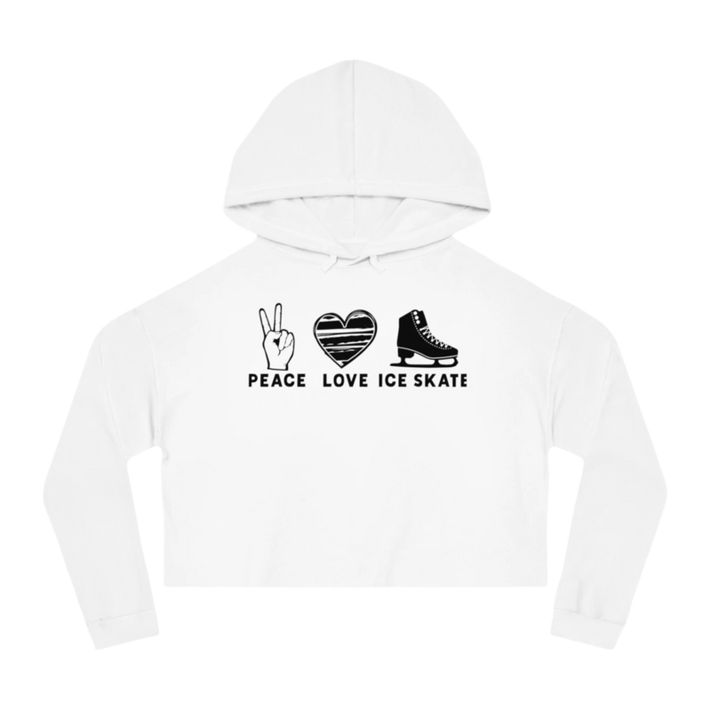 Peace Love Skate Cropped Hooded Sweatshirt - Adults Skate Too LLC
