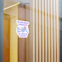 Falling Builds Character Vinyl Sticker